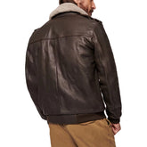 Brown Leather Bomber Air Force Jacket